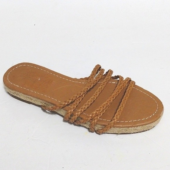 New Madewell Kathryn Braided Leather Strappy Espadrille Tan Sandals US 6 - Picture 3 of 10
